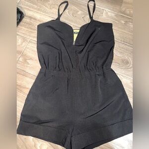 Marc New York Trendy Shorts Romper With Pockets Black Size 8
